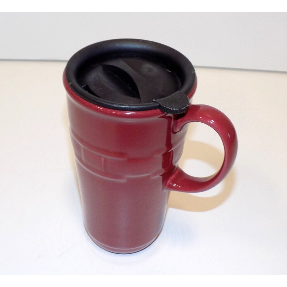 Tall Travel Mug w/ Lid Paprika Red Longaberger Pottery